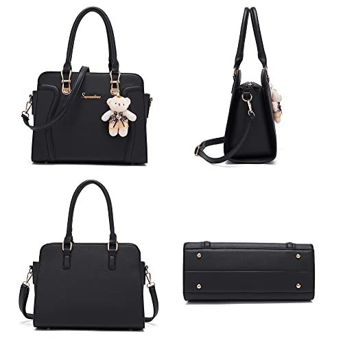 Soperwillton Women's Fashion Handbags Tote Bags Shoulder Bag Top Handle Satchel Purse Set 4pcs - Image 2