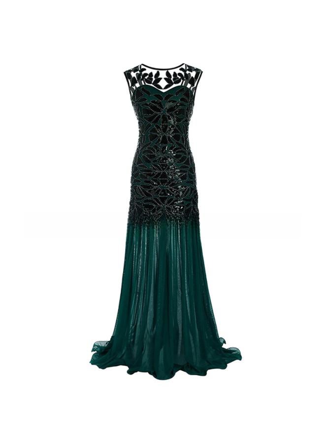 920 Cross Border Women's Dress Plus Size Ball Gown Vintage Sequ Banquet Long Gown