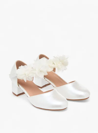 فلورا بيلا من شو إكسبرس Girls Block Heel Ballerina With Hook And Loop Closure