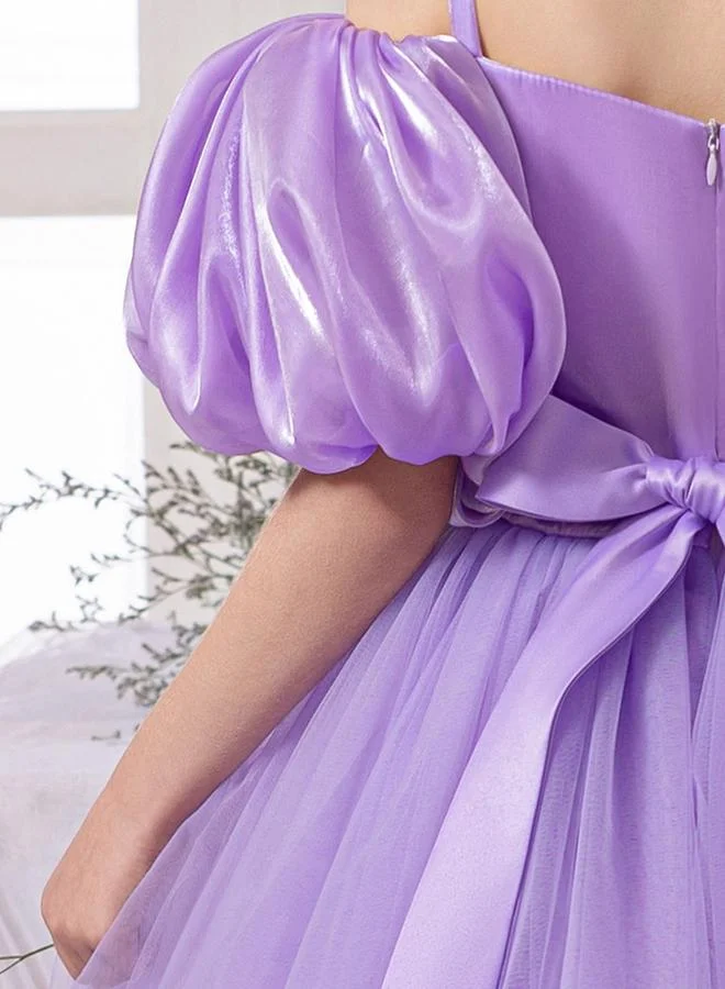 Take Two  Bow Detail Cold Shoulder Puff Sleeve Dress for Women | Best Price UAE