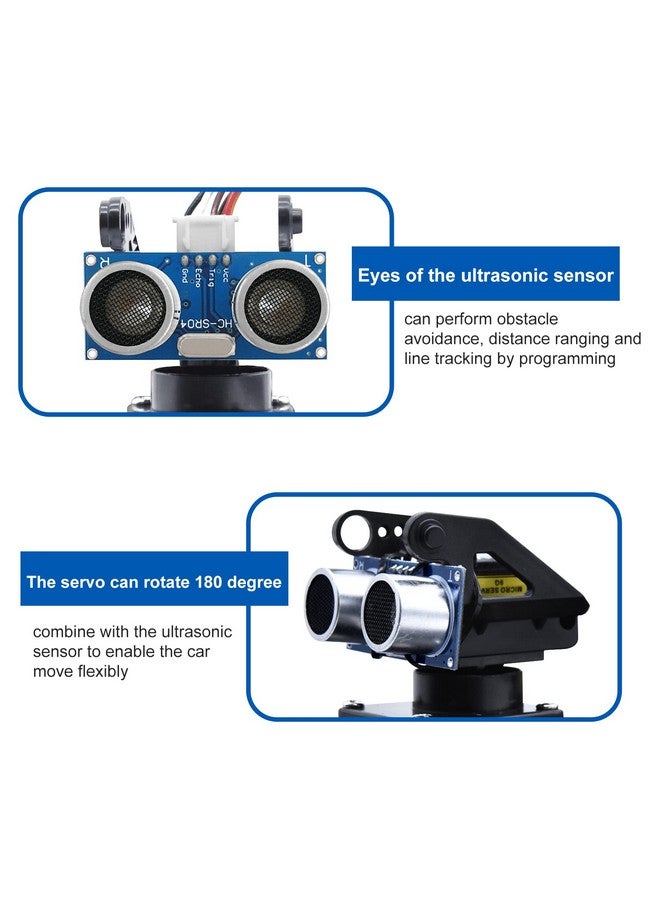 كي إستديو روبوت سيارة ذكي من KEYESTUDIO، مجموعة أدوات بدء تشغيل قابلة للبرمجة ذات الدفع الرباعي لـ Arduino وUno R3، مشروع برمجة إلكترونيات/مجموعة تعليمية STEM/ترميز علمي للمراهقين والبالغين، 15 عامًا فأكثر - Image 5