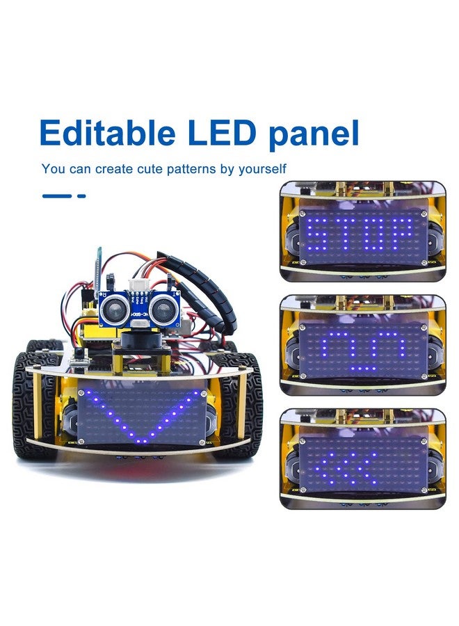 كي إستديو روبوت سيارة ذكي من KEYESTUDIO، مجموعة أدوات بدء تشغيل قابلة للبرمجة ذات الدفع الرباعي لـ Arduino وUno R3، مشروع برمجة إلكترونيات/مجموعة تعليمية STEM/ترميز علمي للمراهقين والبالغين، 15 عامًا فأكثر - Image 4