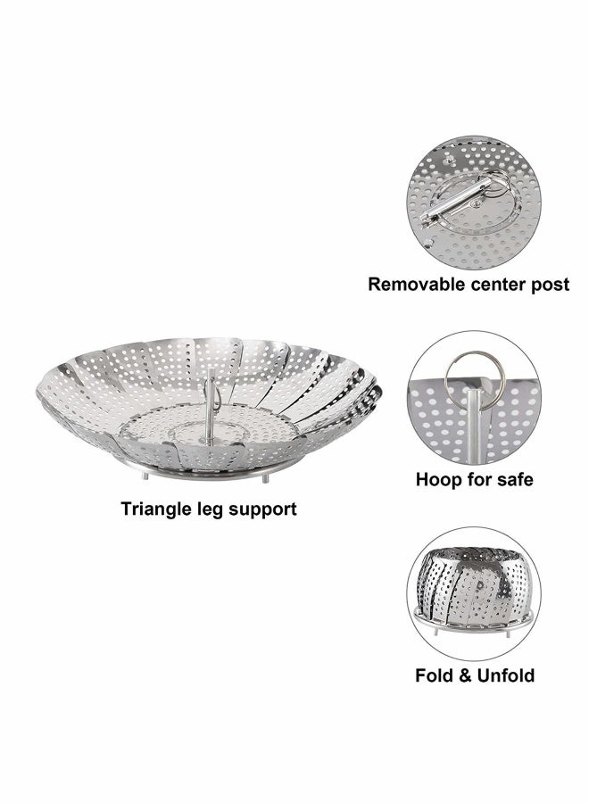 Lakobos Steamer Basket Stainless Steel Instant Pot Accessories, for Food and Vegetable, Premium Expandable Steam Basket to Fit Various Size Pots Medium (6.1 to 10.5) - Image 5