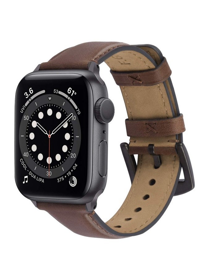 Fullmosa - Fullmosa Leather Bands Compatible with Apple Watch Band 42mm 44mm 45mm 49mm,Yola Leather Bracelet Apple Watch Band Compatible for iWatch Ultra 2 Ultra SE2 SE Series 9 8 7 6 5 4 3 2 1, Dark Brown - Image 1