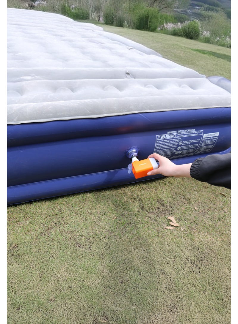 porodo 4-Function Portable Pump / Inflate / Deflate / Light / Power Bank / Compact & Lightweight / Camping / Outdoor - Orange - Image 3