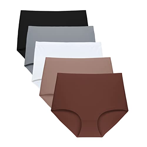 FallSweet No Show High Waist Briefs Underwear for Women Seamless Panties Multi Pack (Multi6 (5-Pack), Medium) - Image 1