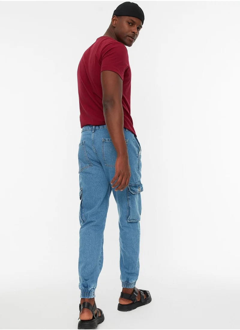trendyol Mid Wash Relaxed Fit Jogg Jeans