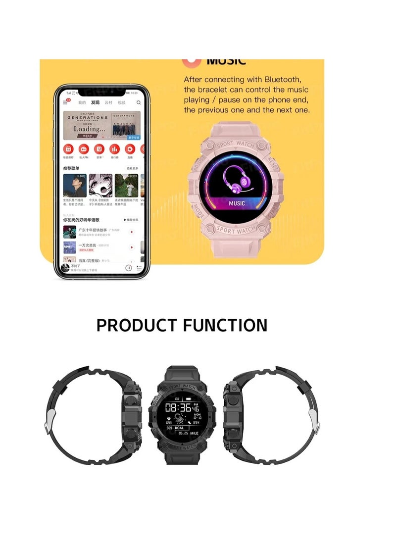 AROAQ Smart Watch, Pink Large Display Bluetooth Calling Rugged Smartwatch,  Ip68 Touchscreen Fitness Smart Watch For Ios And Android - Image 4