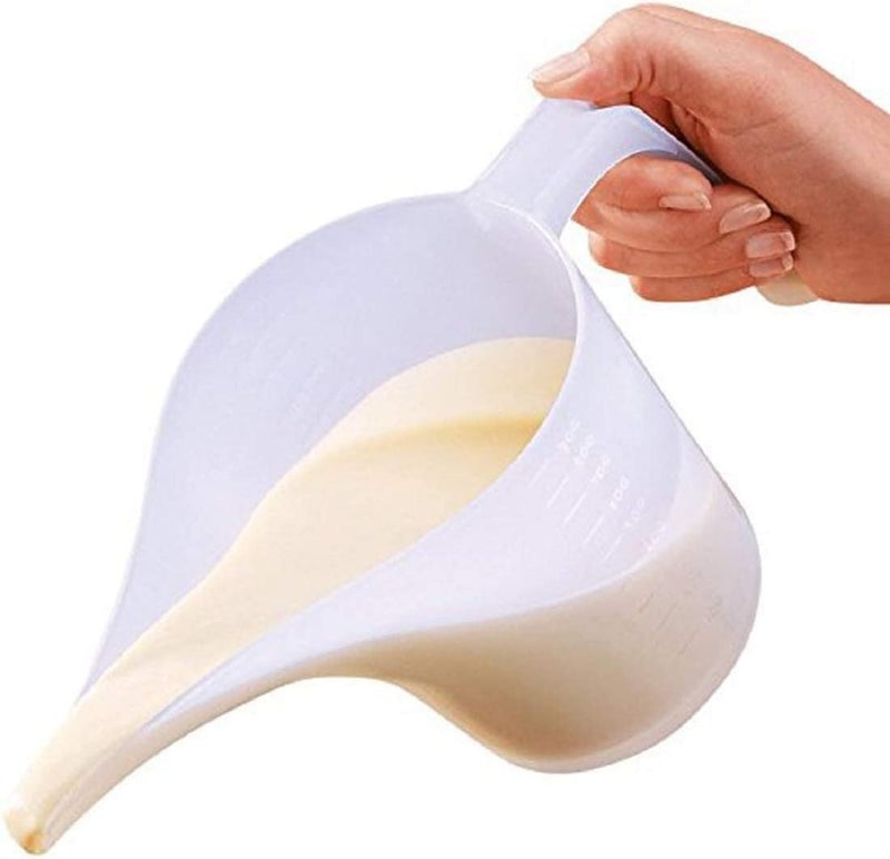 Vedini Pouring Measuring Jug, Long Spout Funnel Pitcher Multi Purpose, Cake, Soap Making Jug (max 900ml 1000ml Capacity) Microwave Safe - Image 1