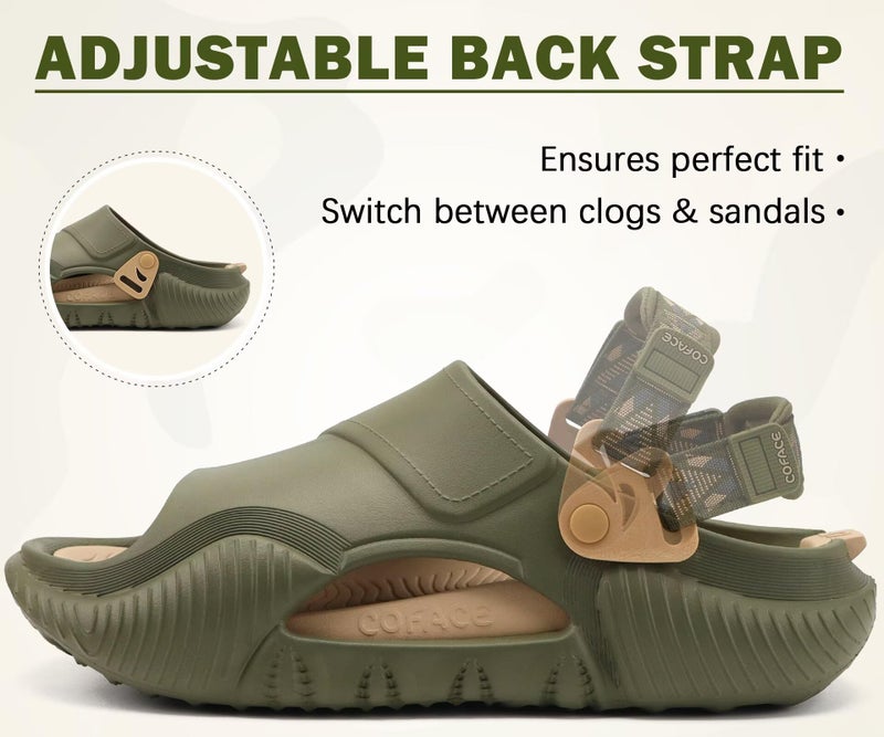 COFACE Mens Clogs with Arch Support Orthopedic Sandals for Men Orthotic 2025 Recovery Mules Man Plantar Fasciitis Summer GreenBeige Size 10 - Image 5