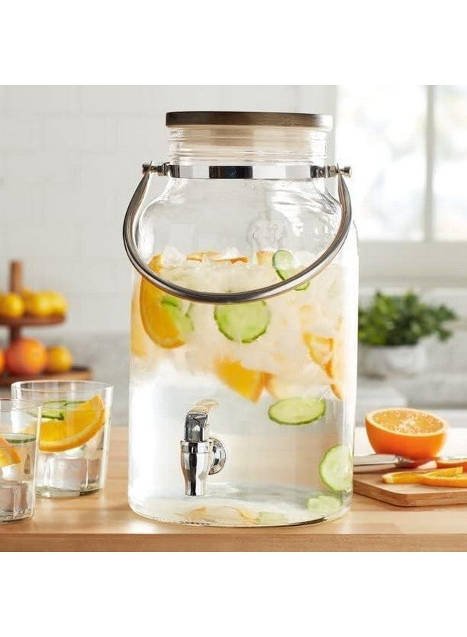 Paksh Novelty جردل ماء زجاجي إيطالي فاخر من باكش نوفيلتي مع غطاء بلاستيكي ومقبض | 5.5 لتر إبريق مشروبات شفاف للاستخدام المنزلي، المكتب، إلخ، (وعاء زجاجي للمشروبات سعة 5.5 لتر مع غطاء) - Image 1