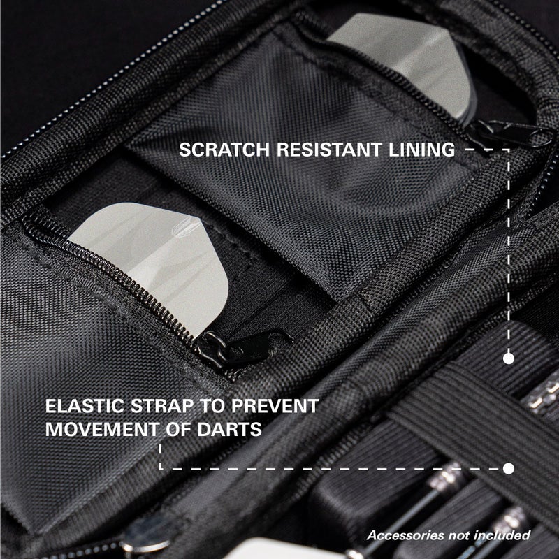 Target Darts Takoma Dart Case Wallet, Regular Size, Black | Store 3 Fully Assembled Darts & Accessories | Dart Holder with Zip Lock Pouches, Store Flights, Shafts & Swiss Points - Image 5