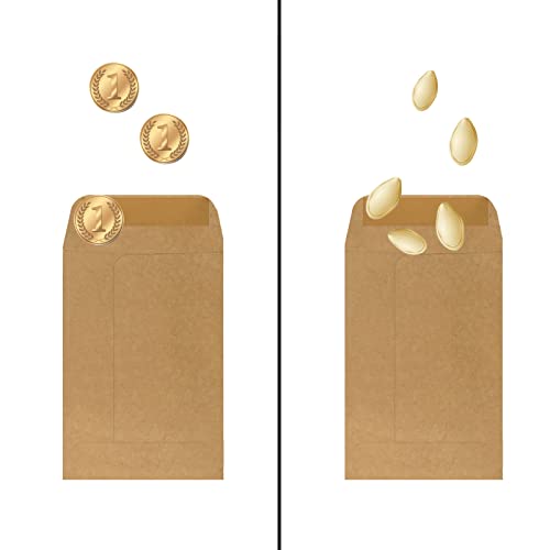 Bonfasvo 200 Pack #1 Kraft Coin Envelope 2.25 X 3.5 inches Kraft Envelopes Classic Small Parts Envelopes with Self Adhesive Gummed Flap for Coins Cash Credit Cards Seeds - Image 3