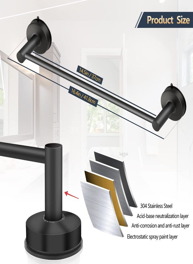 DGYB Suction Cup Towel Bar for Bathroom 17 Inch Matte Black Towel Holder Stainless Steel Premium Kitchen Towel Rack Wall Mounted - Image 4