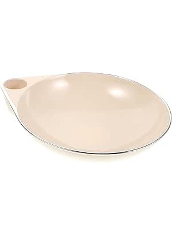 White Ceramic Fruit Bowl With Gold Plated Silver Edge Decorative Candy Dish For Living Room Kitchen - Image 1