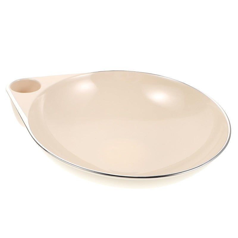 White Ceramic Fruit Bowl With Gold Plated Silver Edge Decorative Candy Dish For Living Room Kitchen - Image 2