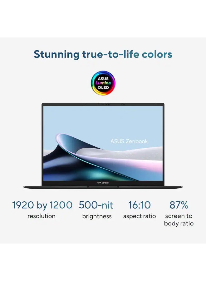 أسوس Zenbook 14 Copilot+ PC Laptop, AMD Ryzen AI 9 465, 512GB SSD, 16GB, 14" FHD+ (1920x1200) OLED Touchscreen, Windows 11 Home, English/Arabic Jasper Gray - Image 4