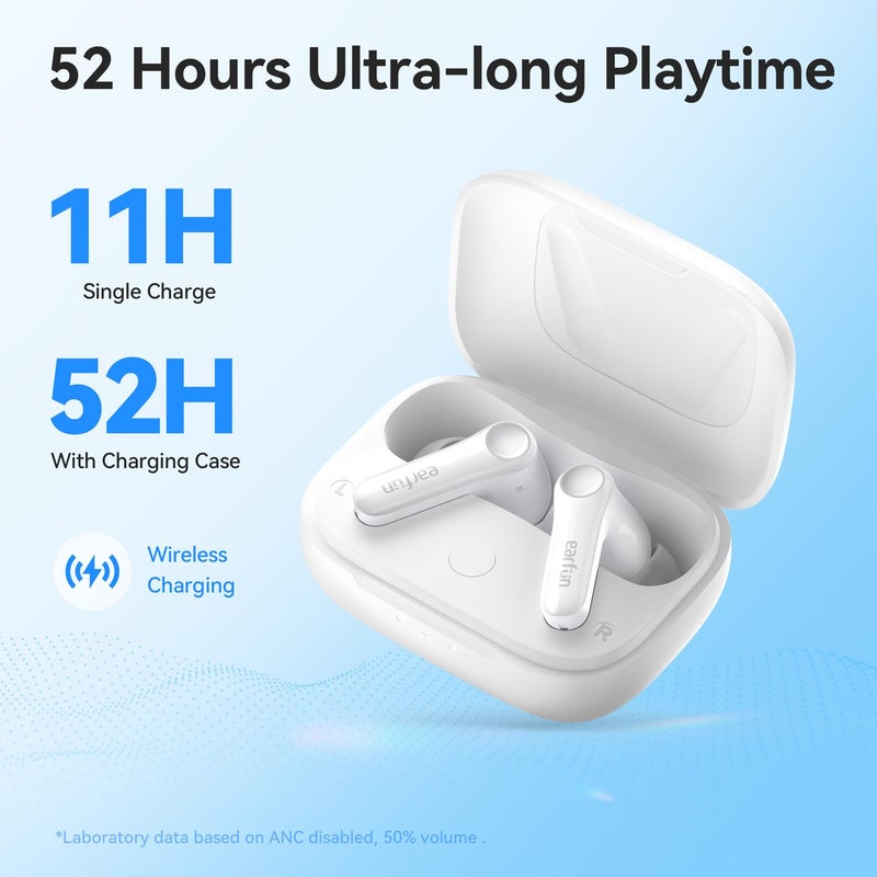 EarFun Air Pro 4 سماعات أذن لاسلكية بتقنية إلغاء الضوضاء التكيفية الهجينة بتقنية Bluetooth,2024 VGP Award,Qualcomm Snapdragon Sound, aptX™ Lossless, 6 Mics AI CVC Call, LDAC Hi-Res Audio,52H Playtime,Glossy White - Image 2