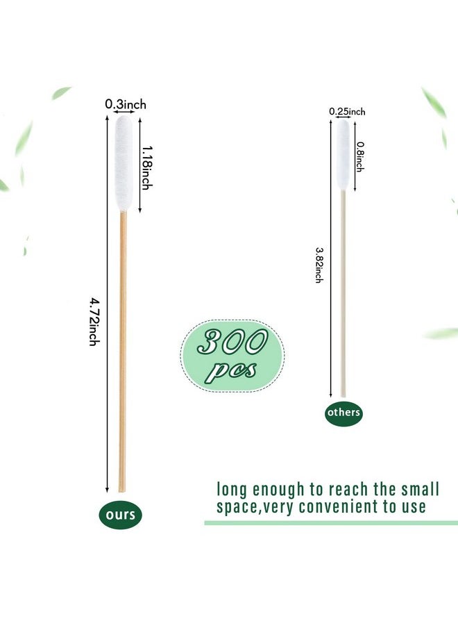 Nuogo - Nuogo 300 Pieces Cotton Buds for Dogs and Cats Pet Cotton Ear Buds Swabs Cotton Dog Ear Cleaner Dog Ear Cleaning Solution Long Cotton Swab Dog Ear Drops with Wood Handle for Dog Ear Care, 4.7 Inches - Image 1