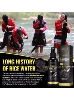 ELBBUB 120ml Organic Black Rice Water Spray with Castor Oil Biotin for Hair Growth Hair Regrowth Treatment for Thicker Fuller Hair Growth Hair Growth Serum Rice Water Spray for Damaged Hair  - Image 5