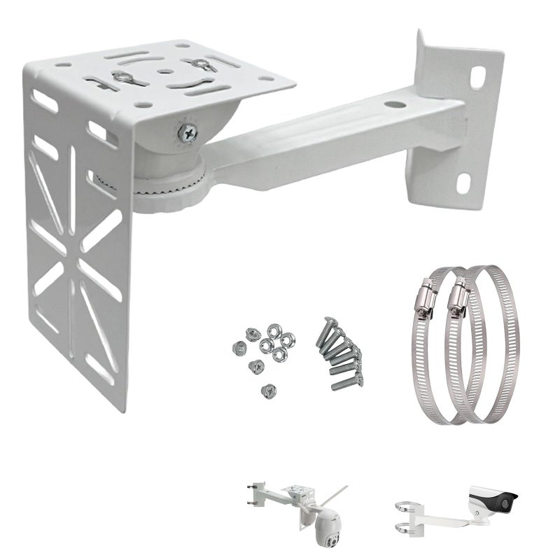 NVRTTRR L-Shape Dome Camera Bracket, Wall Ceiling Mount for Security Dome Cameras, Wall Mount,Corner (Vertical Pole Bracket+Hoop 7.8 in ) - Image 1