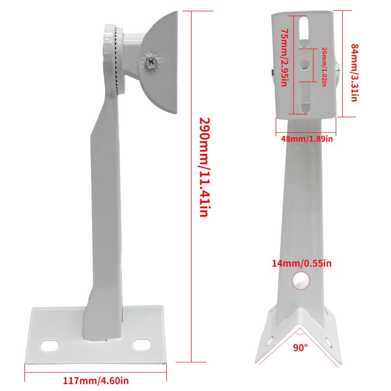 NVRTTRR L-Shape Dome Camera Bracket, Wall Ceiling Mount for Security Dome Cameras, Wall Mount,Corner (Vertical Pole Bracket+Hoop 7.8 in ) - Image 5