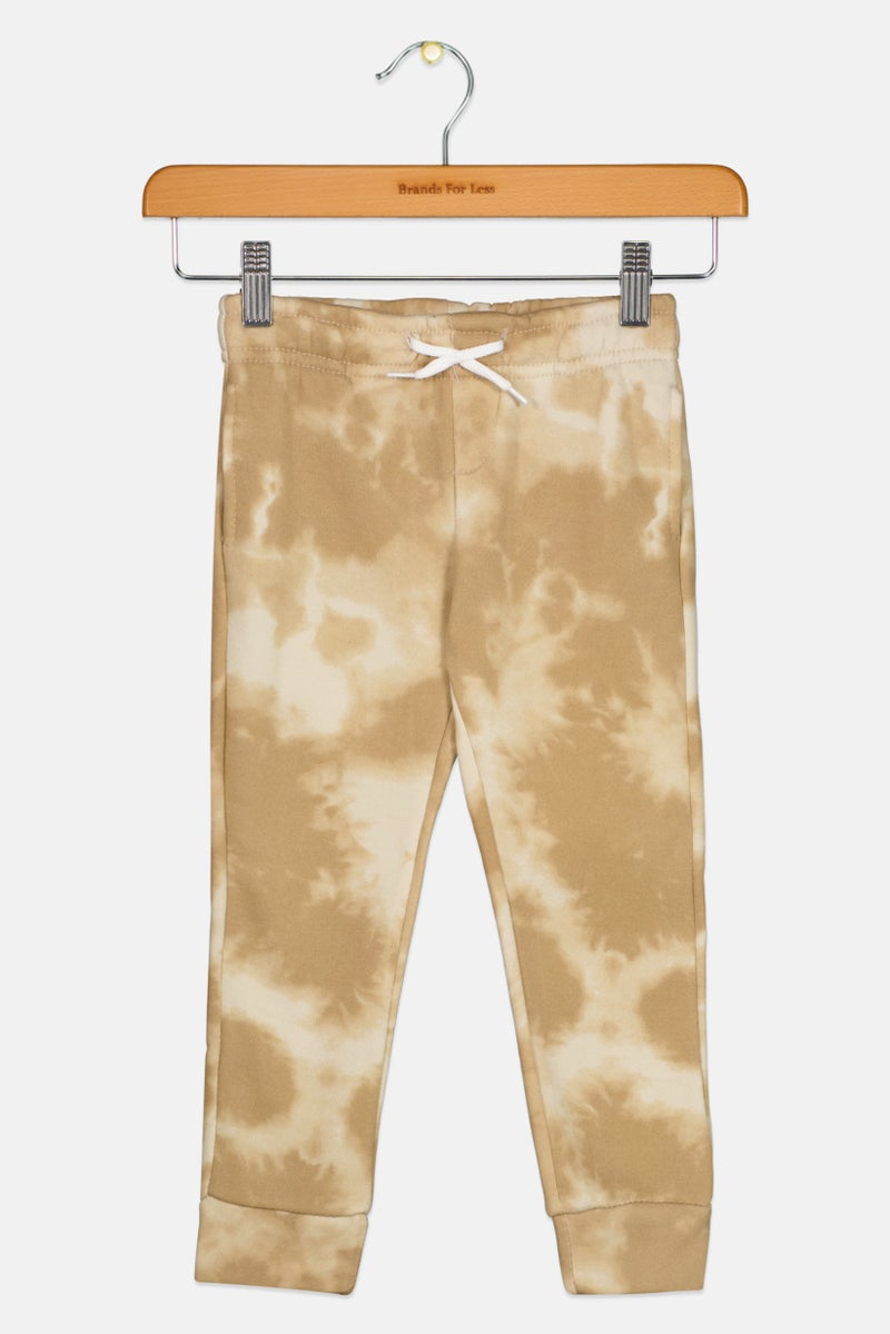 Originals by Brooklyn Cloth Toddlers Boy Tie Dye Jogger Pants, Dark Beige Combo  - Image 1