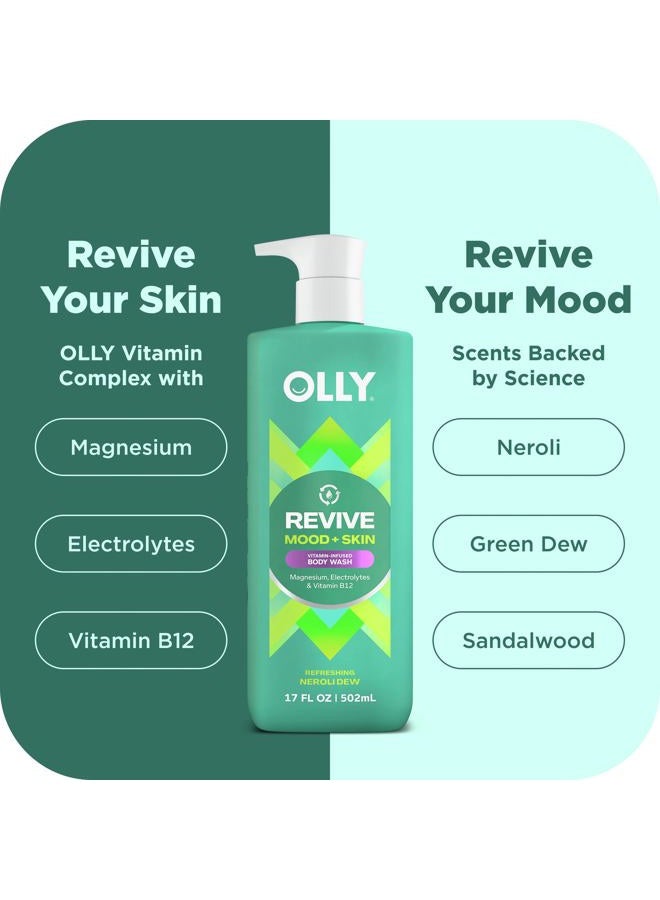 OLLY Revive Body Wash with Magnesium, Electrolytes & Vitamin B12– Nourishing Cleanser for Skin Barrier Repair, Deep Hydration, Refreshing Nerolidew Scent, 17 oz - Image 3