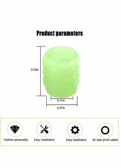 SYOSI Car Tire Valve Cap, 4PCS Green Fluorescence, Bike Motorcycle Noctilucous Illuminated Valve Cap, Universal Wheel Valve Caps for Car Truck Motorcycles Bike Tires, Need Sunlight to Absorb Energy  - Image 2