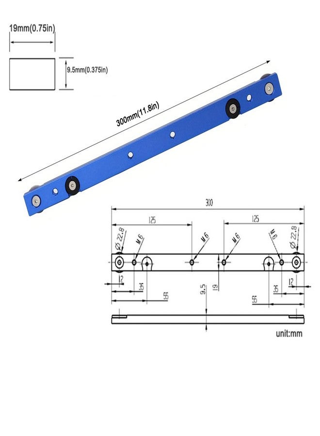KETIPED Aluminium Alloy Miter Bar Clamping Tool Slider Table Saw Gauge Rod T-Slot Track Bar Rail for Router Tables and Woodworking,300mm-Blue - Image 2