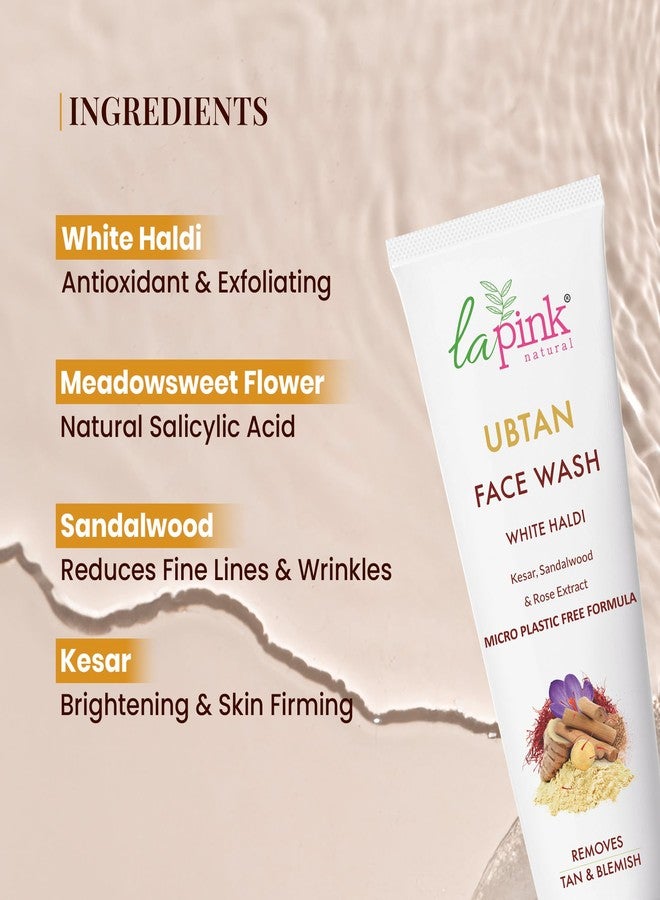 La Pink Ubtan Face Wash with White Haldi & Kesar | 100% Microplastic Free & 100% Soap Free Formula Reduces Blemish, Pigmentation, Dark Spot & Tan Removal | All Skin Types | 25ml - Image 2