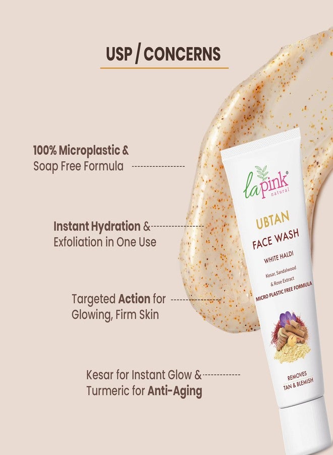 La Pink Ubtan Face Wash with White Haldi & Kesar | 100% Microplastic Free & 100% Soap Free Formula Reduces Blemish, Pigmentation, Dark Spot & Tan Removal | All Skin Types | 25ml - Image 4
