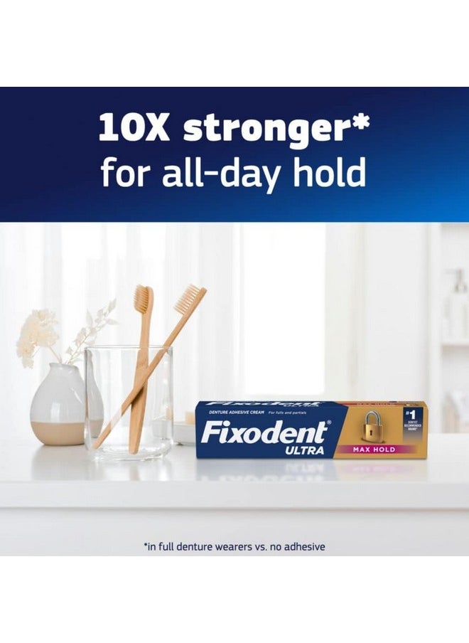Fixodent Fixodent Ultra Max Hold Secure Denture Adhesive Cream for Full and Partial Denture Wearers, 2.2oz (Pack of 4)  - Image 4