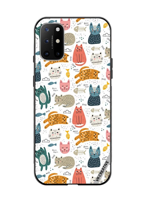 Protective Case Cover For OnePlus 8T Chilling Cat Pattern Design Multicolour
