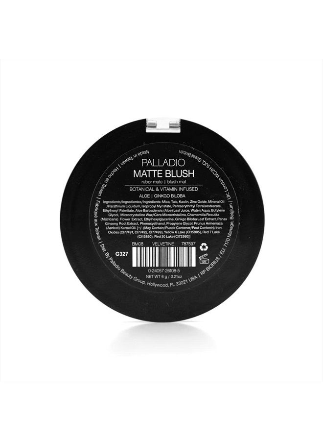 PALLADIO أحمر خدود غير لامع، يطبق بسلاسة على الخدين، مظهر غير لامع ناعم وتشطيب متساوي، تغطية مخملية خالية من العيوب، دمج سهل للمكياج، يبرز جمال الوجه، علبة مريحة، مخملي - Image 5