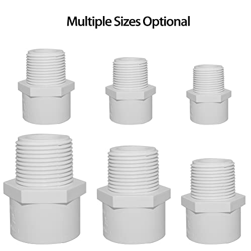 Fitvell 1-1/2" PVC Pipe Fitting Adapter Connector Union Coupling Schedule 40 (Slip Socket x NPT Male Pipe Thread), Pack of 5 - Image 4