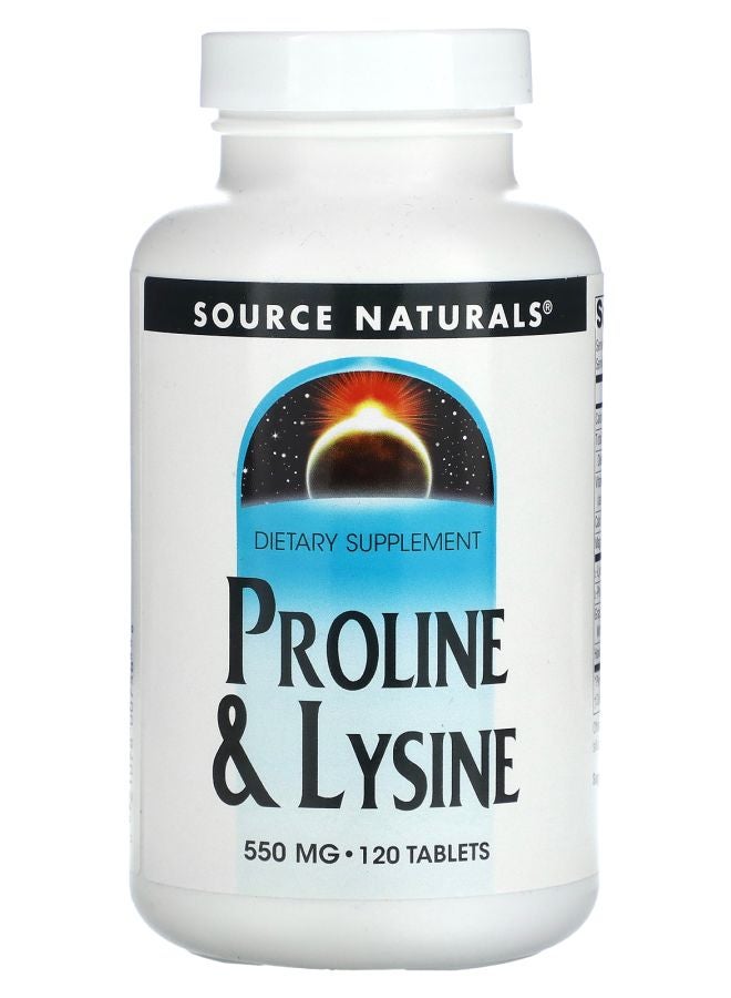 Source Naturals Proline & L-Lysine 550 mg 120 Tablets