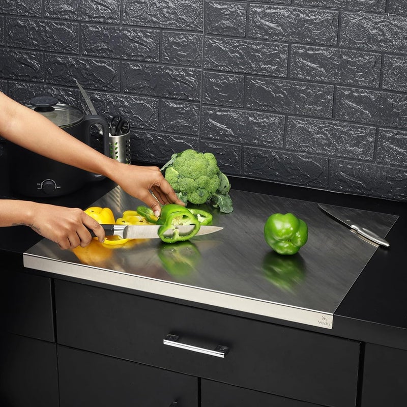 Snivy Snivy Cutting Boards Extra Large Stainless Steel Chopping Board Baking Board Heavy Cutting Board for Kitchen Pastry Board for Meat Vegetables Bread Cutting Mats  - Image 1