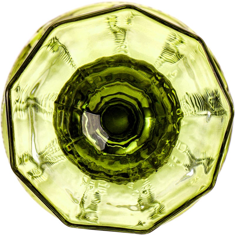 Elsjoy Set of 4 Vintage Green Wine Glass, 8.5 Oz Embossed Glass Goblet Colored Stemmed Drinking Glassware, Beverage Stemware for Juice, Cocktail, Party Wedding - Image 5