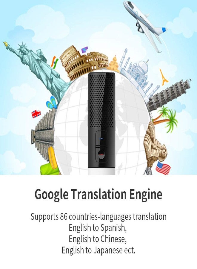 SSK Portable Foreign Language Translator, Need Connect Smartphone Bluetooth, Supports 86 Languages Two-Way Instant Translation Voice Language Translator for Travelling Learning and Business - Image 2
