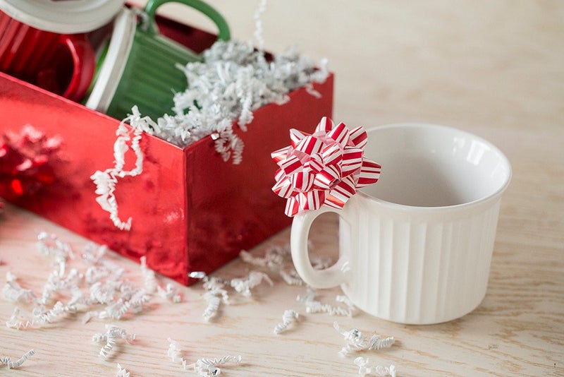 Corningware French White Pop-Ins 20-Ounce Mug with Blue Vented Plastic Cover, White - Image 3