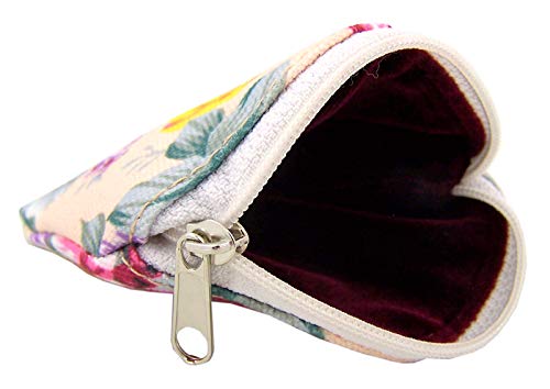 Hirten Fully Lined Rose Flower Patterened Brocade Rosary Case with Zipper Closure, 3 Inch - Image 2
