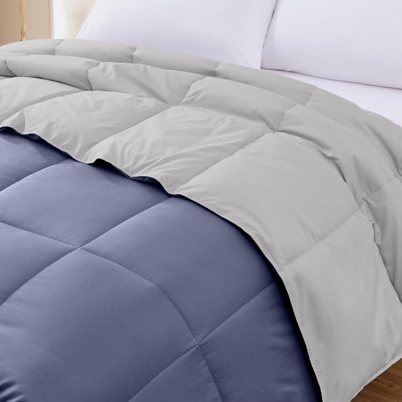 Modern Threads Down Alternative Reversible Comforter Deep Blue/Silver Queen - Image 5