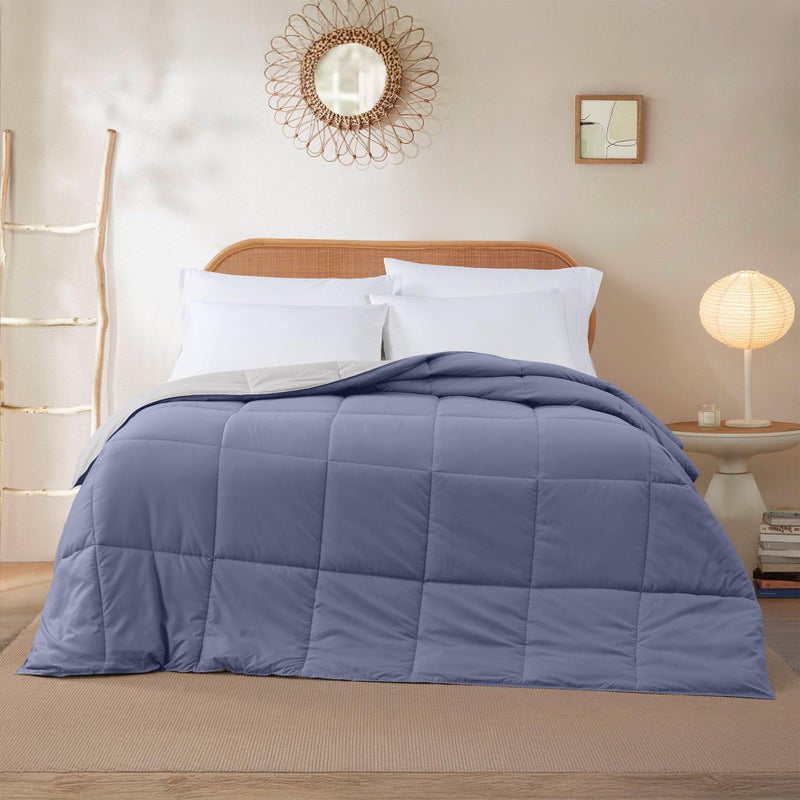 Modern Threads Down Alternative Reversible Comforter Deep Blue/Silver Queen - Image 2