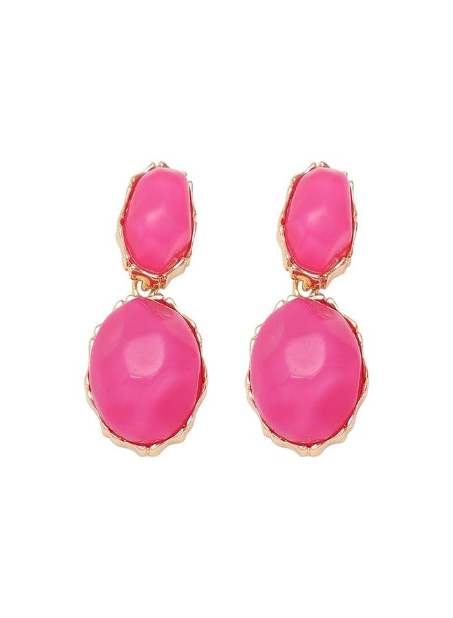 SOHI Designer Pink Drop Earrings For Women & Girls | Jewellery For Women | Light Weight Earrings |Push Closure | Modern | Statement | Artificial Earrings For Women | Western Earrings (4684) - Image 1