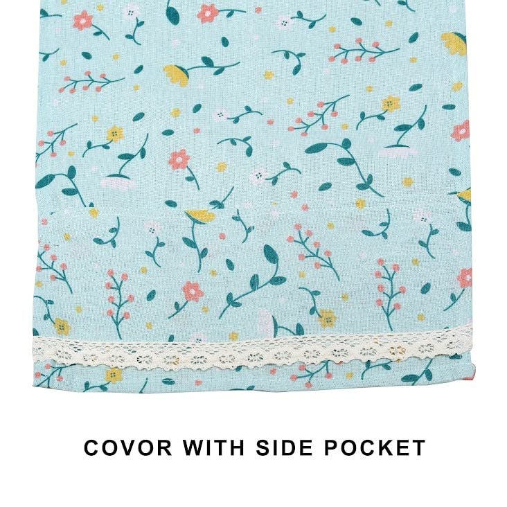 Kienlix Kienlix Microwave Oven Dust Proof Cover with Side Puch Bag Cotton Linen Kitchen Storage Bags 85 x 35 cm Green  - Image 2