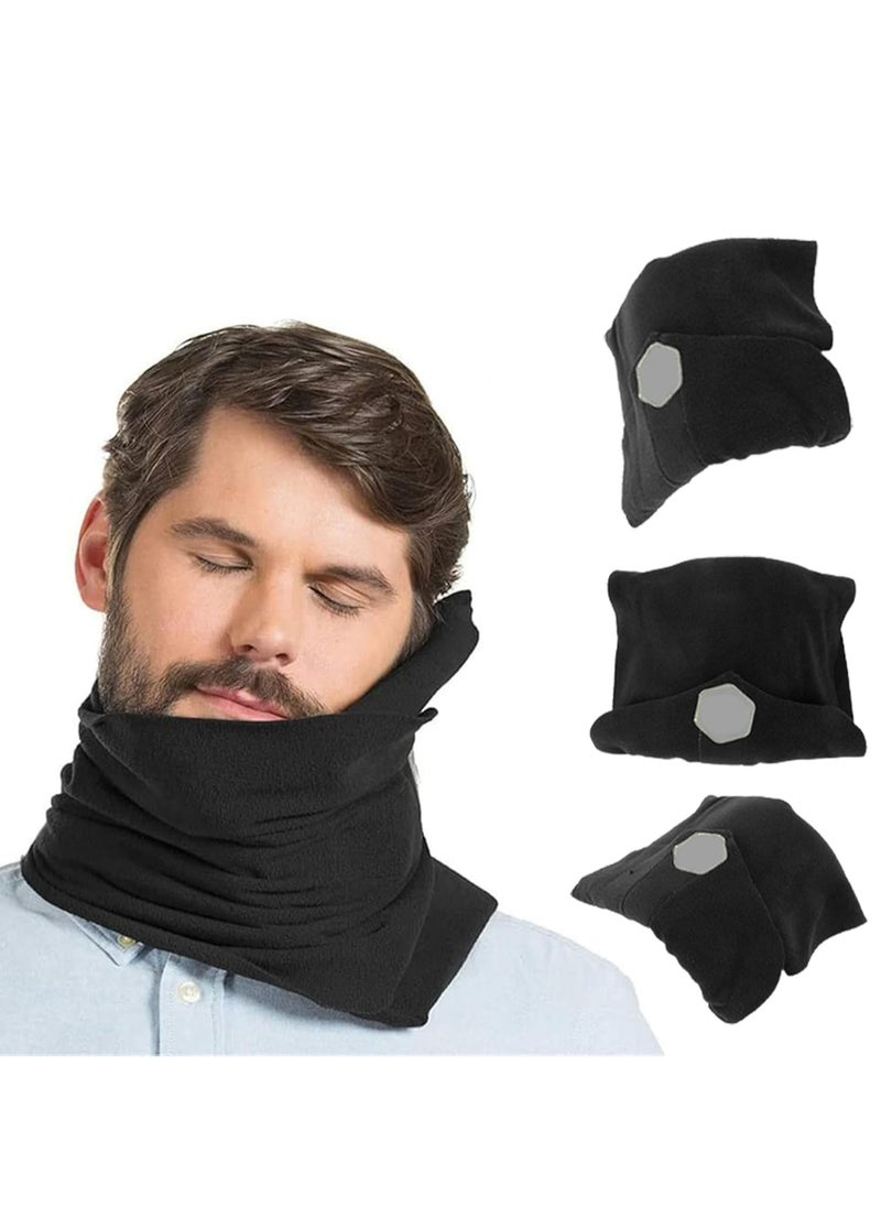 Oasisgalore Portable U-shaped Travel Pillow, Black, for Men & Women, with Neck and Shoulder Support, Easy to Carry.  - Image 1