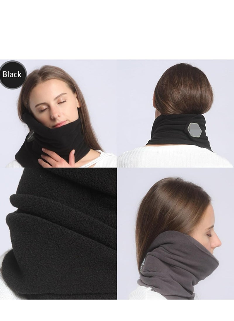 Oasisgalore Portable U-shaped Travel Pillow, Black, for Men & Women, with Neck and Shoulder Support, Easy to Carry.  - Image 3