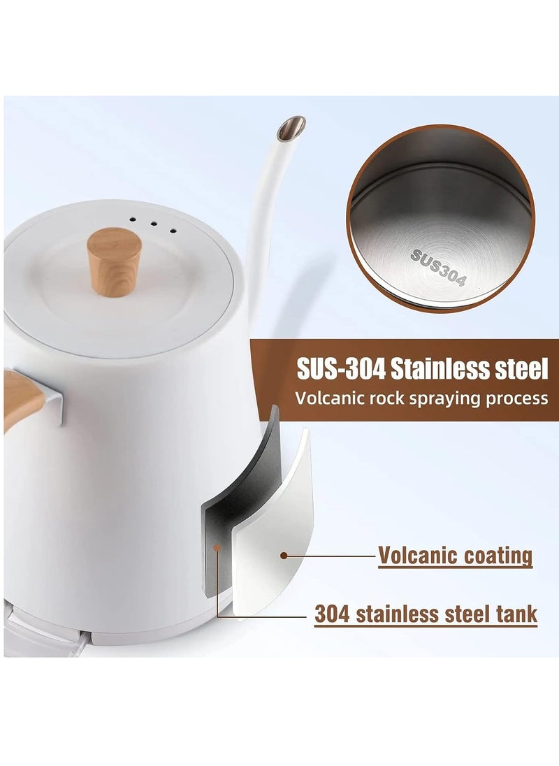 Generic - Electric Kettle with Temperature Control 3 Presets Pour Over Electric Kettle for Coffee&Tea Quick Heating Hot Water Kettle Stainless Steel Inner Auto Shutoff Boil-Dry Protection 0.8L (White) - Image 1