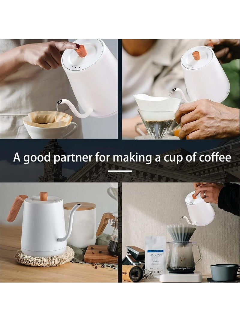 Generic - Electric Kettle with Temperature Control 3 Presets Pour Over Electric Kettle for Coffee&Tea Quick Heating Hot Water Kettle Stainless Steel Inner Auto Shutoff Boil-Dry Protection 0.8L (White) - Image 1